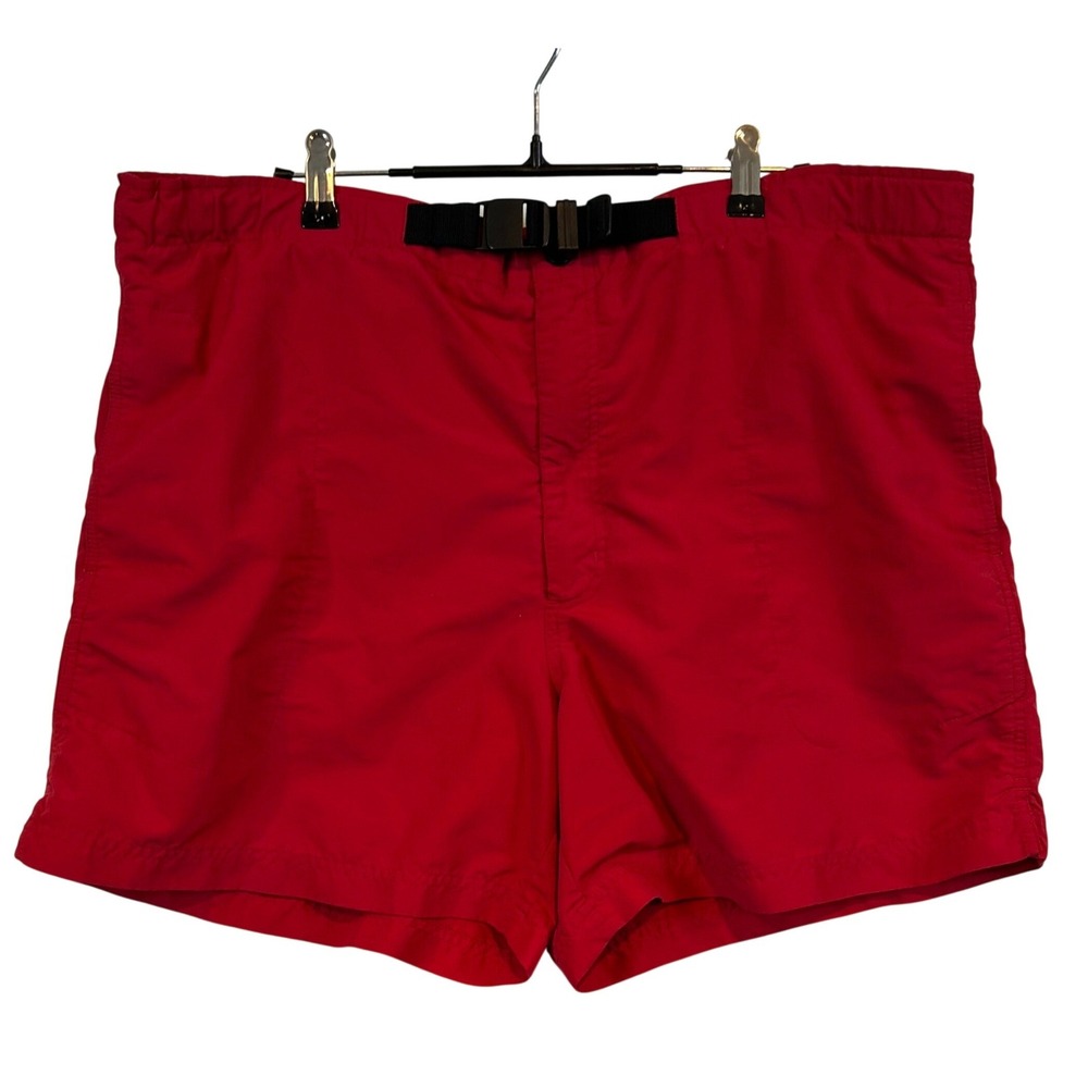 Lands End Mens Red Swim Trunks Shorts Size L 36-38 Hiking Swimming Lifeguard